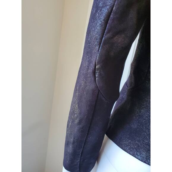 Zara Jacket Size S Funnel Neck Full Zip Moto Vegan Suede Faux Leather Look Fall - Picture 10 of 15